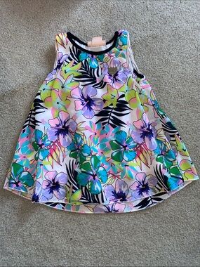 Juicy Couture Girls' Bright Floral Tank in Pink, Teal & Purple
